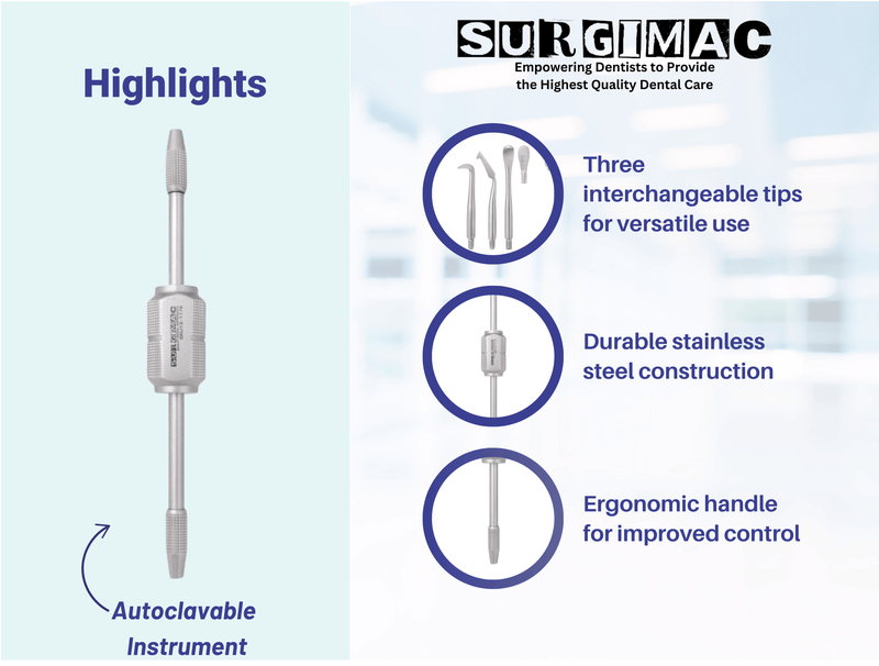 Morrell Crown Remover with 3 Attachable Points, Stainless Steel, Air Series, 1/Pk 13-1176