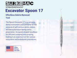 SurgiMac #17 Spoon Excavator, Double-Ended, Stainless Steel, Hexa Series, 1/Pk | SurgiMac Dental Supply