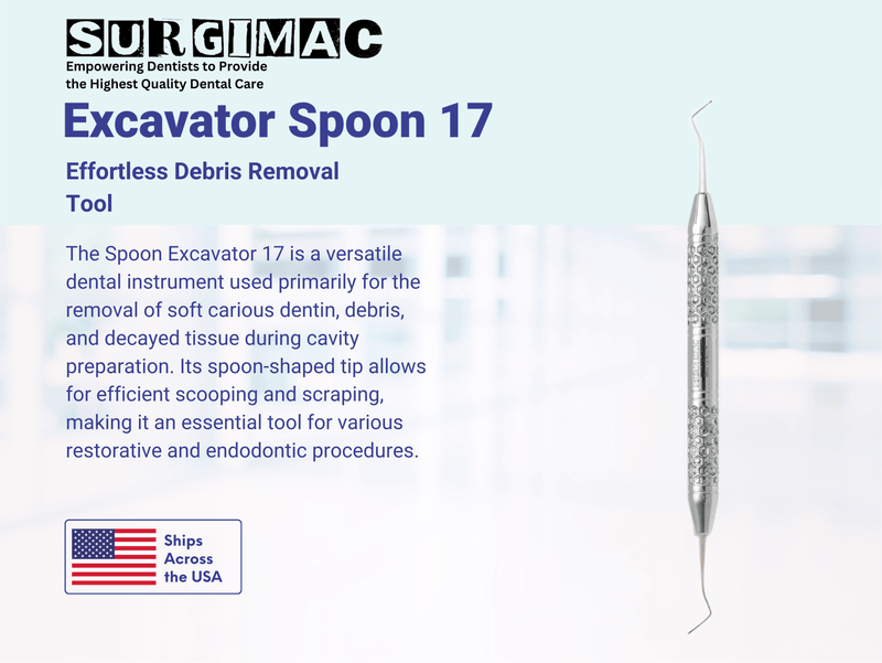 SurgiMac #17 Spoon Excavator, Double-Ended, Stainless Steel, Hexa Series, 1/Pk | SurgiMac Dental Supply