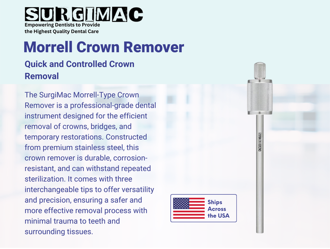 SurgiMac Morrell-Type Crown Remover, Stainless Steel, Pro Series, 1/Pk