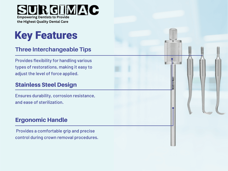 SurgiMac Morrell-Type Crown Remover, Stainless Steel, Pro Series, 1/Pk | SurgiMac Dental Supply