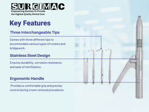 Automatic Crown Remover With 3 Tips, Stainless Steel, Air Series, 1/Pk 13-1178