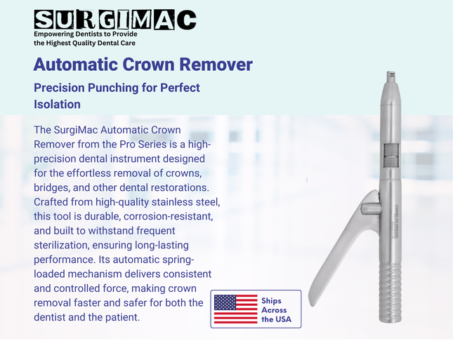 SurgiMac Automatic Crown Remover, Stainless Steel, Pro Series, 1/Pk