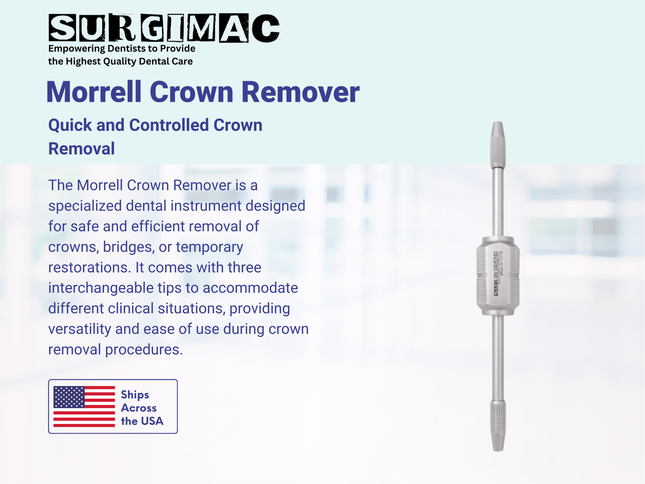 Morrell Crown Remover with 3 Attachable Points, Stainless Steel, Air Series, 1/Pk