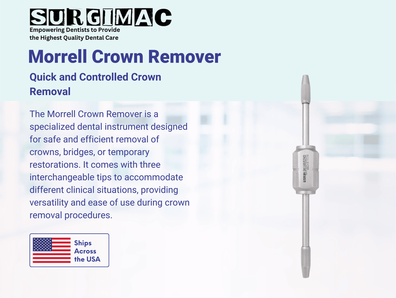 Morrell Crown Remover with 3 Attachable Points, Stainless Steel, Air Series, 1/Pk 13-1176