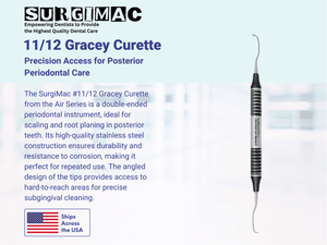 11/12 Gracey Curette, Double Ended, (TiN) Coated Stainless Steel, Air Series, 1/Pk 10-506-B