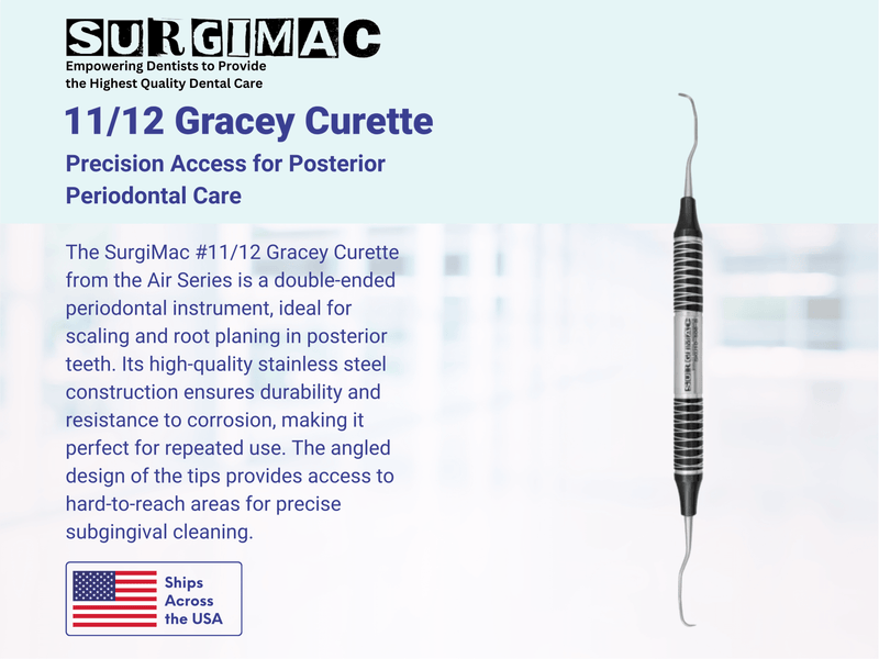 11/12 Gracey Curette, Double Ended, (TiN) Coated Stainless Steel, Air Series, 1/Pk 10-506-B
