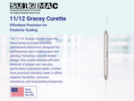 SurgiMac #11/12 Gracey Curette, Double-Ended, Stainless Steel, Hexa Series, 1/Pk | SurgiMac Dental Supply