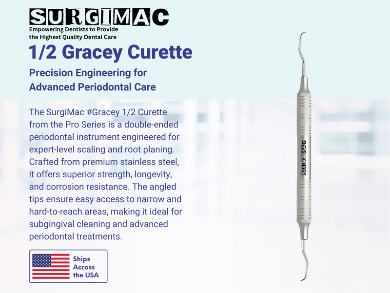 SurgiMac #Gracey 1/2 Curette, Double Ended, Stainless Steel, Pro Series, 1/Pk | SurgiMac Dental Supply
