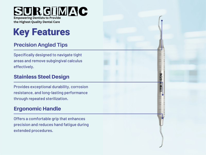 SurgiMac #Gracey 1/2 Curette, Double Ended, Stainless Steel, Pro Series, 1/Pk | SurgiMac Dental Supply