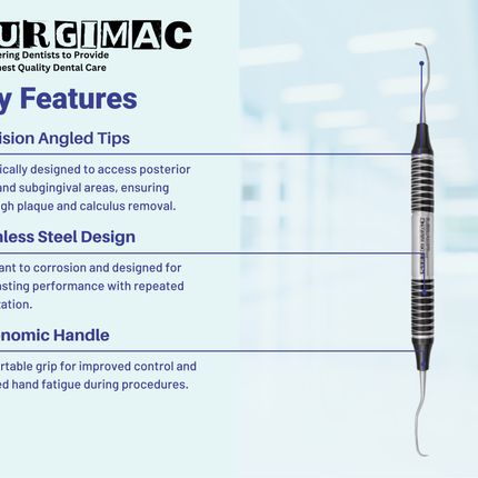 SurgiMac #11/12 Gracey Curette, Double Ended, Stainless Steel, Air Series, 1/Pk