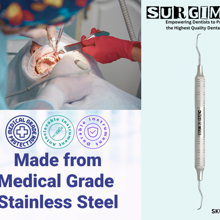 SurgiMac #Gracey 1/2 Curette, Double Ended, Stainless Steel, Pro Series, 1/Pk