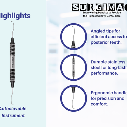 SurgiMac #11/12 Gracey Curette, Double Ended, Stainless Steel, Air Series, 1/Pk