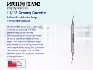 Gracey Curette 11/12, Double Ended, Stainless Steel, Black Series, 1/Pk 10-506B