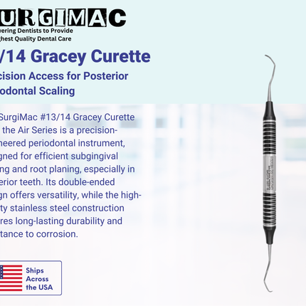 SurgiMac #13/14 Gracey Curette, Double Ended, Stainless Steel, Air Series, 1/Pk