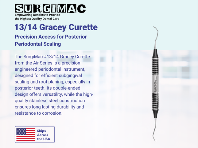 13/14 Gracey Curette, Double Ended, (TiN) Coated Stainless Steel, Air Series, 1/Pk