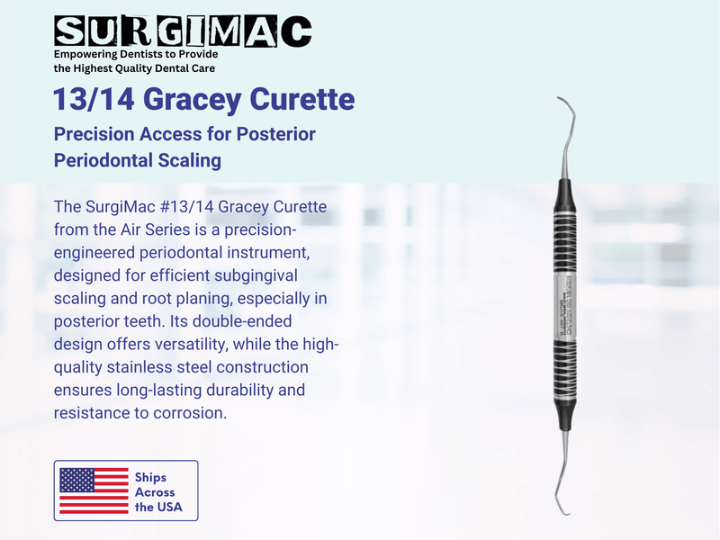 13/14 Gracey Curette, Double Ended, (TiN) Coated Stainless Steel, Air Series, 1/Pk 10-507-B