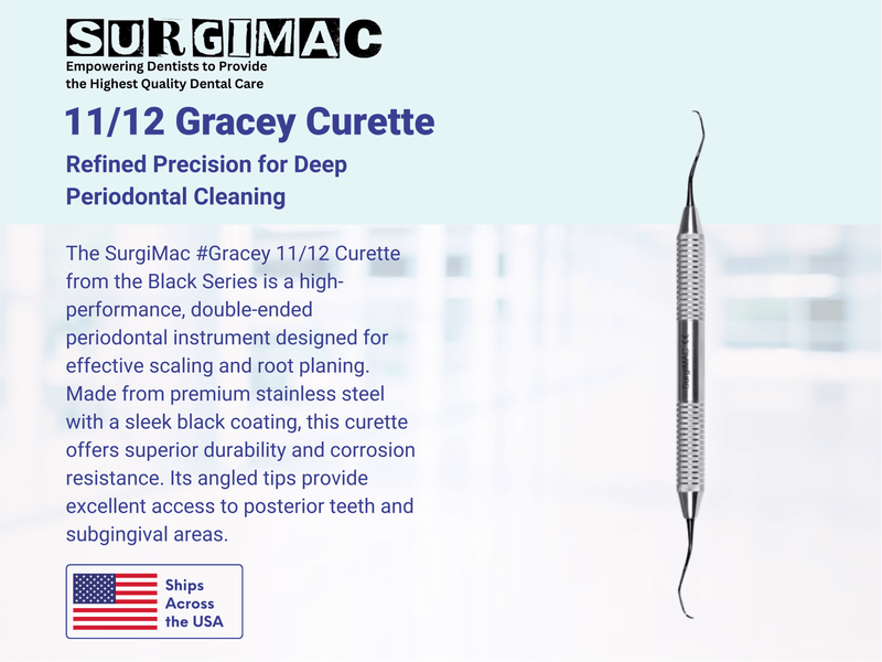 Gracey Curette 11/12, Double Ended, Stainless Steel, Black Series, 1/Pk 10-506B