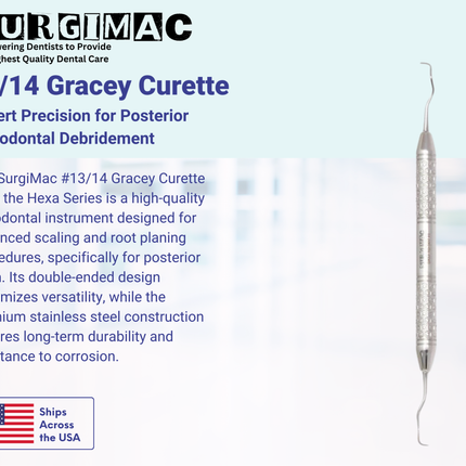 SurgiMac #13/14 Gracey Curette, Double Ended, Stainless Steel, Hexa Series, 1/Pk