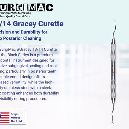 SurgiMac #Gracey 13/14 Curette, Double Ended, Stainless Steel, Black Series, 1/Pk