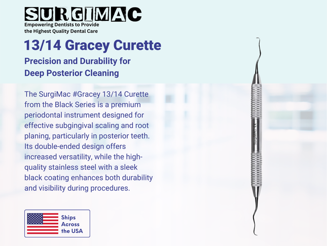 SurgiMac #Gracey 13/14 Curette, Double Ended, Stainless Steel, Black Series, 1/Pk