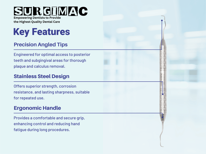 SurgiMac #13/14 Gracey Curette, Double Ended, Stainless Steel, Hexa Series, 1/Pk | SurgiMac Dental Supply
