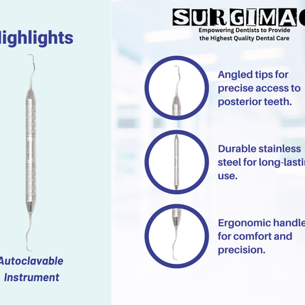 SurgiMac #13/14 Gracey Curette, Double Ended, Stainless Steel, Hexa Series, 1/Pk