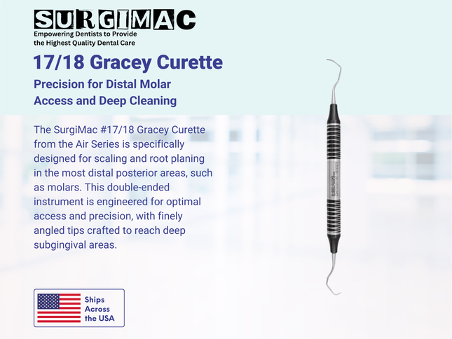 17/18 Gracey Curette, Double Ended, (TiN) Coated Stainless Steel, Air Series, 1/Pk