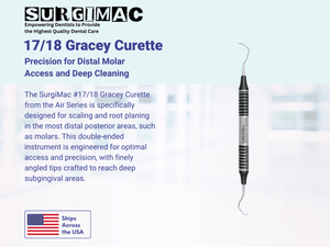 17/18 Gracey Curette, Double Ended, (TiN) Coated Stainless Steel, Air Series, 1/Pk 10-509-B