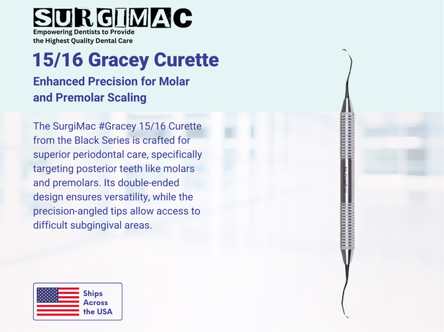 SurgiMac #Gracey 15/16 Curette, Double Ended, Stainless Steel, Black Series, 1/Pk