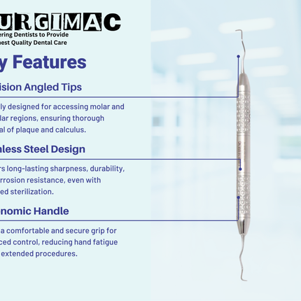 SurgiMac #15/16 Gracey Curette, Double Ended, Stainless Steel, Hexa Series, 1/Pk