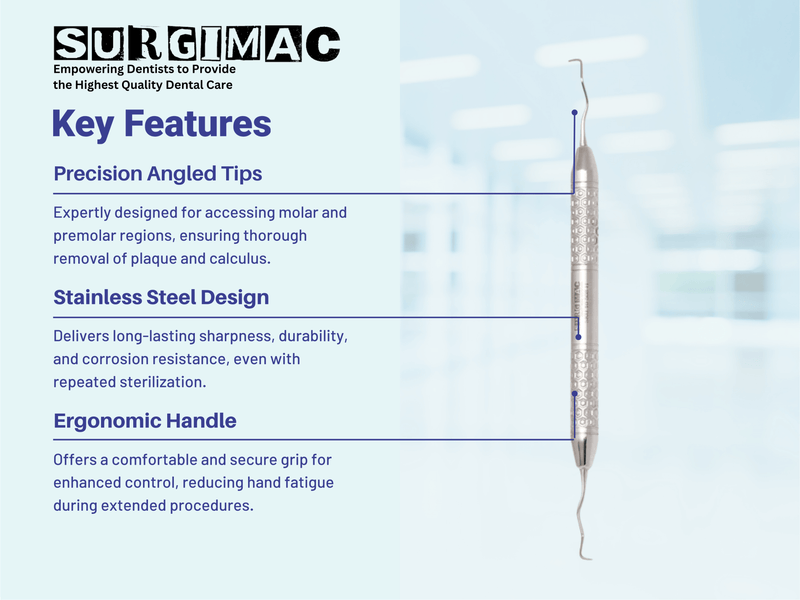 SurgiMac #15/16 Gracey Curette, Double Ended, Stainless Steel, Hexa Series, 1/Pk | SurgiMac Dental Supply