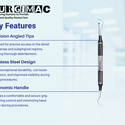 SurgiMac #17/18 Gracey Curette, Double Ended, Stainless Steel, Air Series, 1/Pk