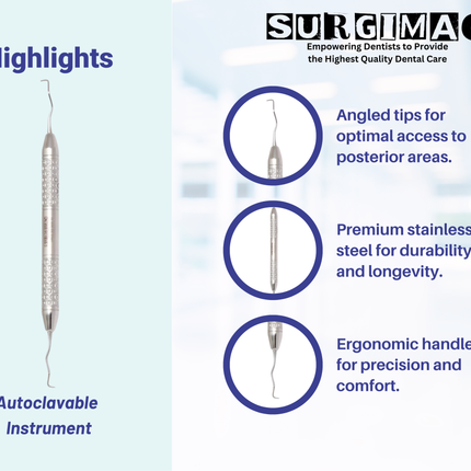 SurgiMac #15/16 Gracey Curette, Double Ended, Stainless Steel, Hexa Series, 1/Pk