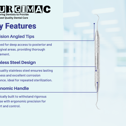 SurgiMac #13/14 Columbia University Curette , Double Ended, Stainless Steel, Hexa Series, 1/Pk