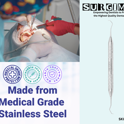 SurgiMac #13/14 Columbia University Curette , Double Ended, Stainless Steel, Hexa Series, 1/Pk