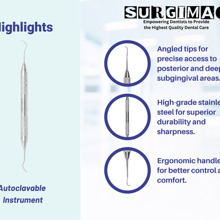 SurgiMac #13/14 Columbia University Curette , Double Ended, Stainless Steel, Hexa Series, 1/Pk