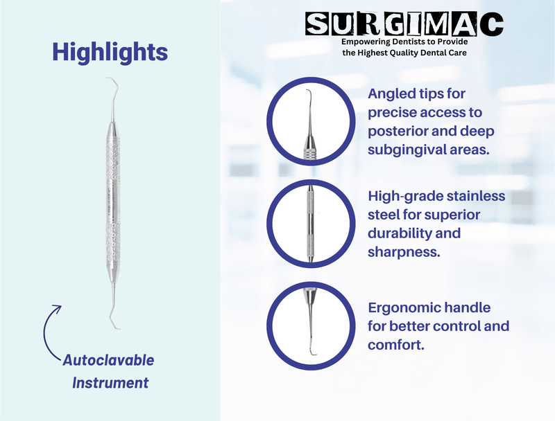 SurgiMac #13/14 Columbia University Curette , Double Ended, Stainless Steel, Hexa Series, 1/Pk 10-511-H