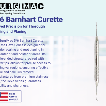 SurgiMac 5/6 Barnhart Curette, Double Ended , Stainless Steel, Hexa Series, 1/Pk.