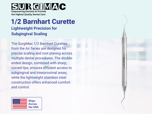 SurgiMac 1/2 Barnhart Curettes, Double Ended, Stainless Steel, Air Series, 1/Pk