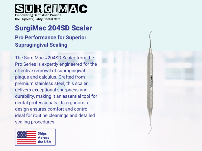 SurgiMac 204SD Scaler, Stainless Steel, Pro Series, 1/Pk | SurgiMac Dental Supply