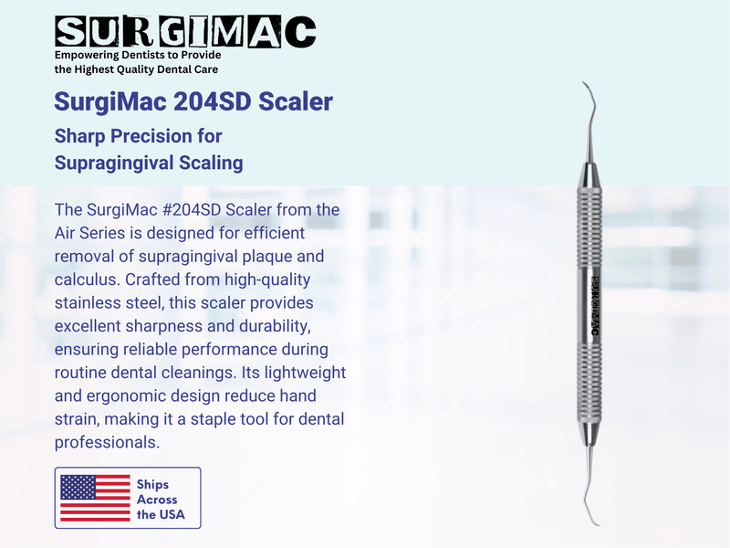 SurgiMac #204SD Scaler, Double-Ended, Stainless Steel, Air Series, 1/Pk | SurgiMac Dental Supply