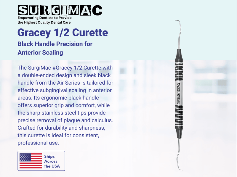 1/2 Gracey Curette, (TiN) Coated Stainless Steel, Air Series, 1/Pk 11-501