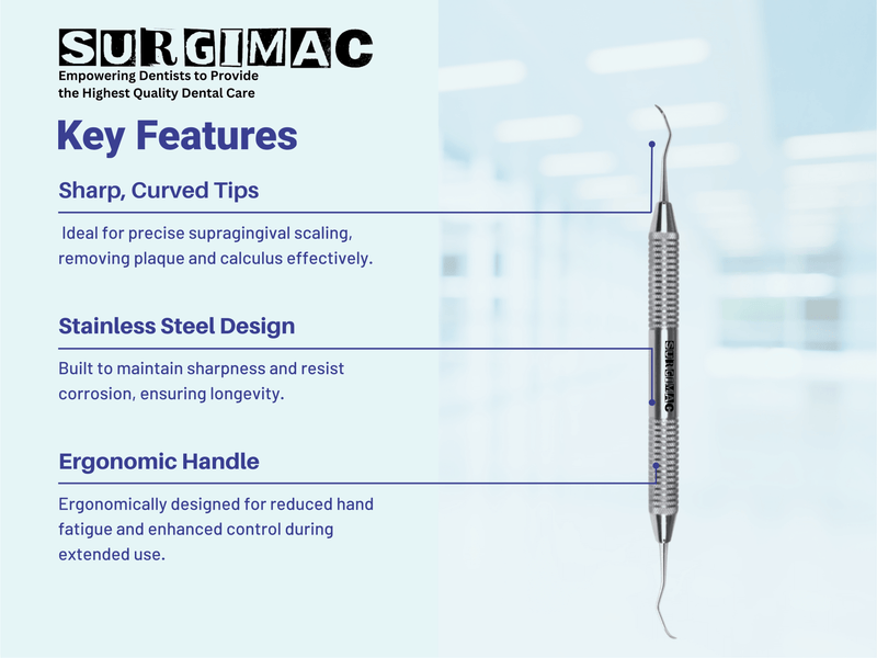 SurgiMac #204SD Scaler, Double-Ended, Stainless Steel, Air Series, 1/Pk | SurgiMac Dental Supply