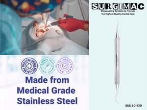 SurgiMac #23A HDL #2 Curette , Optimal Plaque Removal, Stainless Steel, Air Series, 1/Pk 10-720