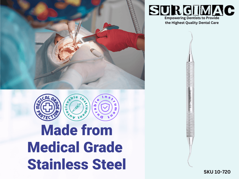 SurgiMac #23A HDL #2 Curette , Optimal Plaque Removal, Stainless Steel, Air Series, 1/Pk 10-720