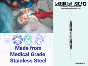 1/2 Gracey Curette, (TiN) Coated Stainless Steel, Air Series, 1/Pk 11-501