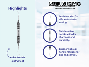 1/2 Gracey Curette, (TiN) Coated Stainless Steel, Air Series, 1/Pk 11-501