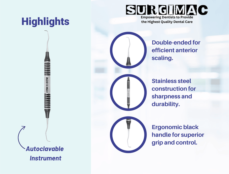 1/2 Gracey Curette, (TiN) Coated Stainless Steel, Air Series, 1/Pk 11-501