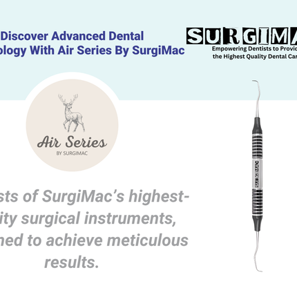 SurgiMac #Gracey 1/2 Curette, Double Ended, Black Handle, Stainless Steel, Air Series, 1/Pk